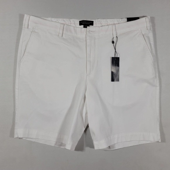 The Mens Store White‎ Twill Regular Fit Shorts Mens 40 - Picture 2 of 4